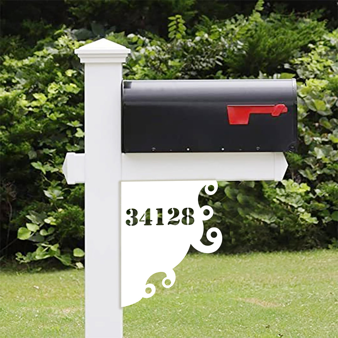 Curls Address Mailbox Sign