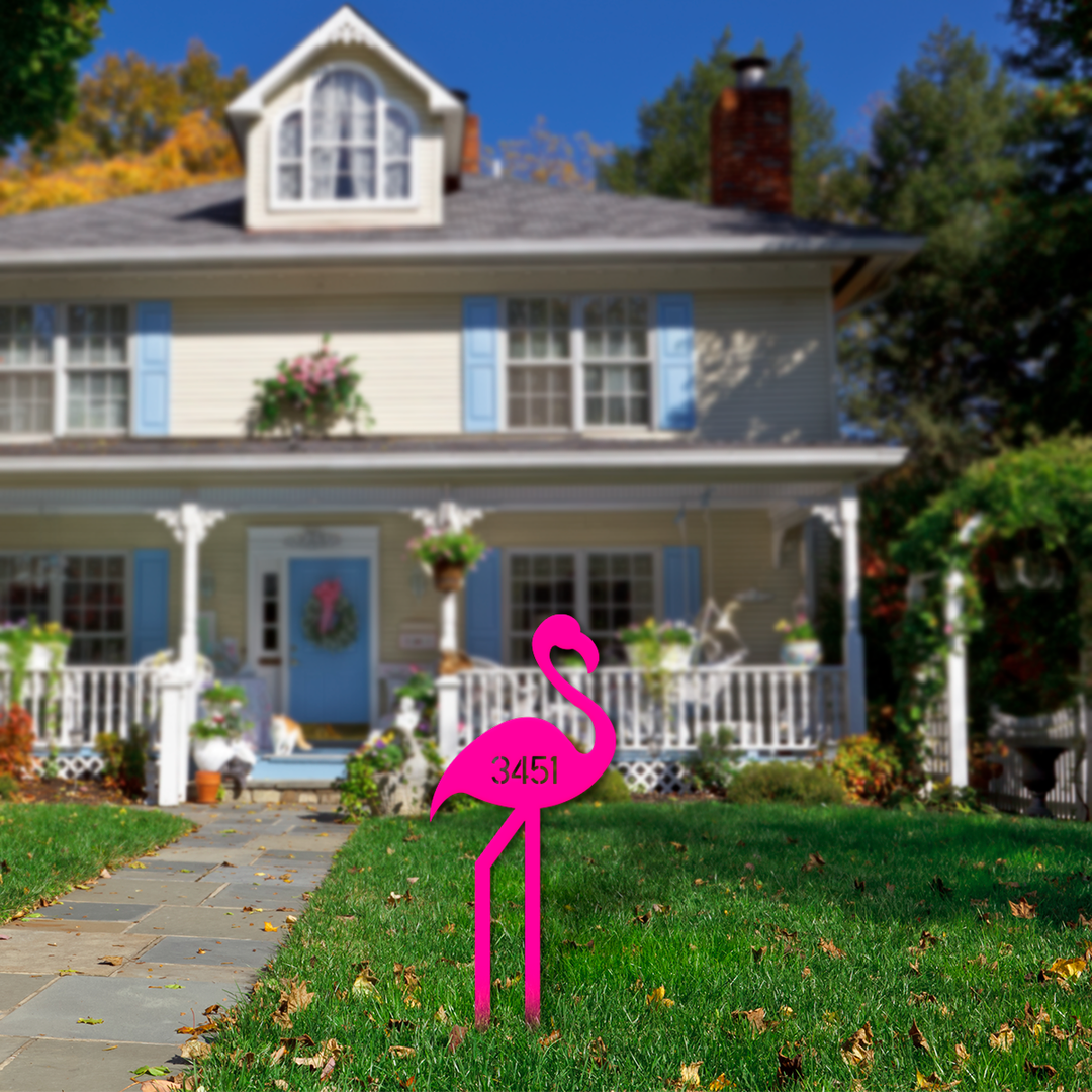 Flamingo Address Yard Sign