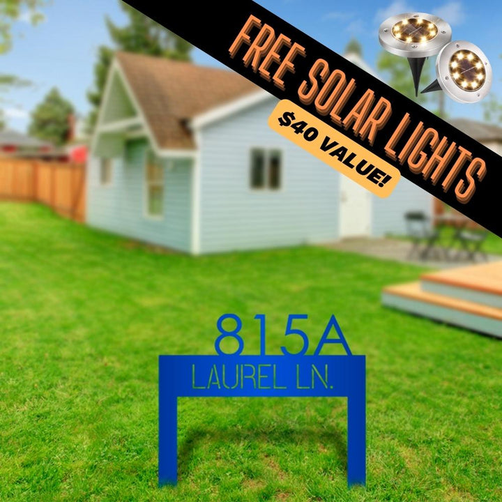 Classic Address Yard Sign (+ FREE Solar Lights)