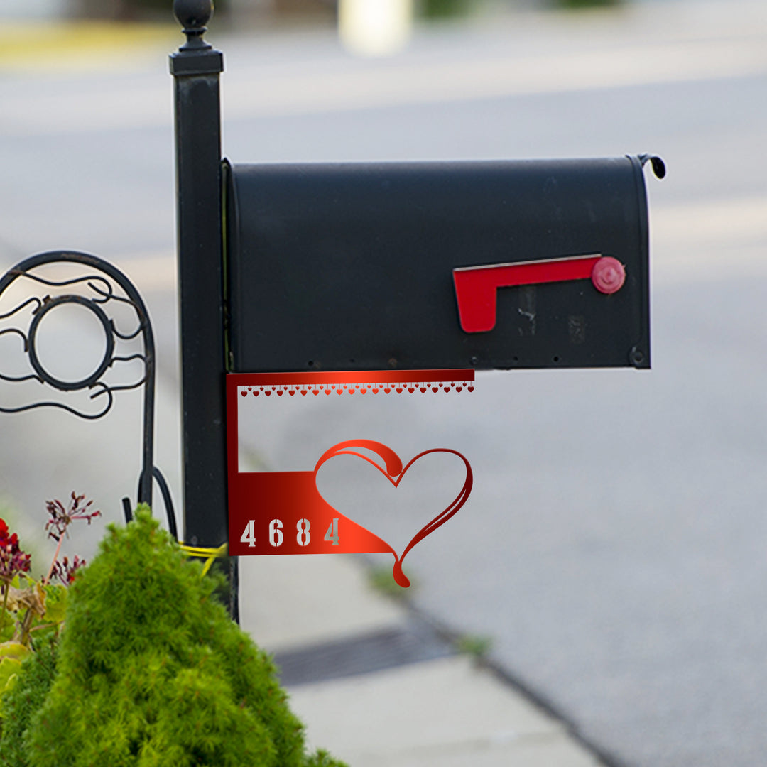 Hearts Address Mailbox Sign