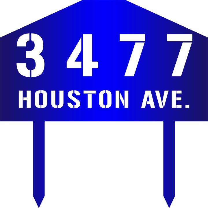 House Shape Address Yard Sign (+ FREE Solar Lights)