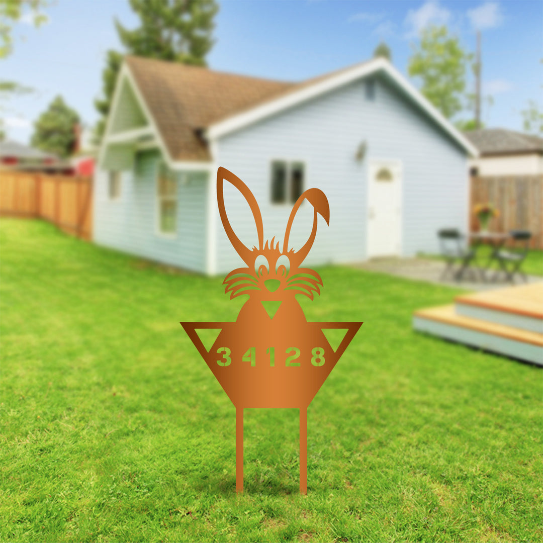 Rabbit Address Yard Sign (+ FREE Solar Lights)