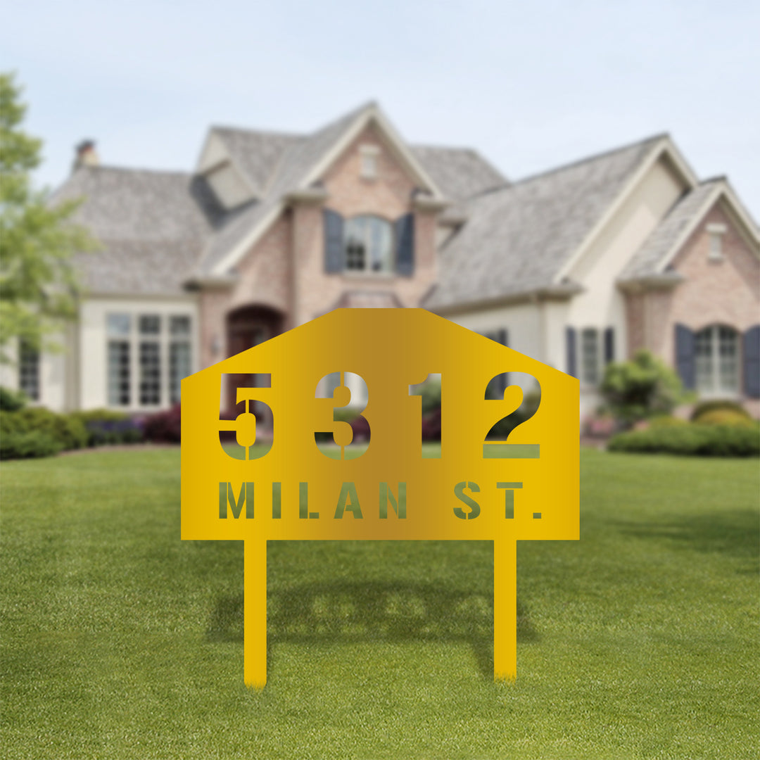 House Shape Address Yard Sign
