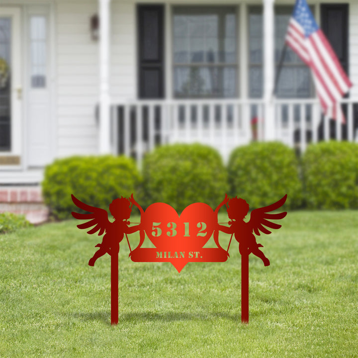 Cupid Address Yard Sign